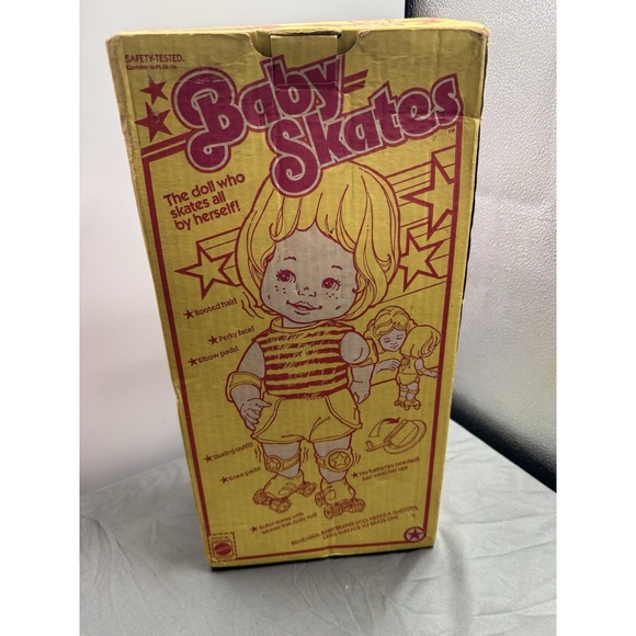 RARE 1982 Mattel Baby Skates 15" Wind Up No. 5912. NEW NRFB MINT! S1 - Picture 4 of 10
